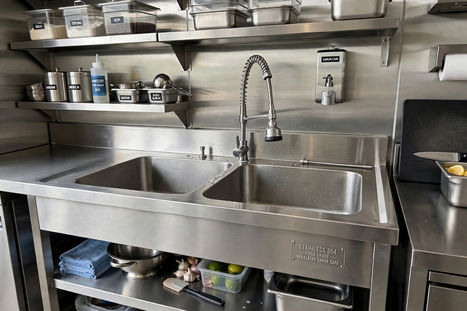 kitchen sink stainless cafe custom