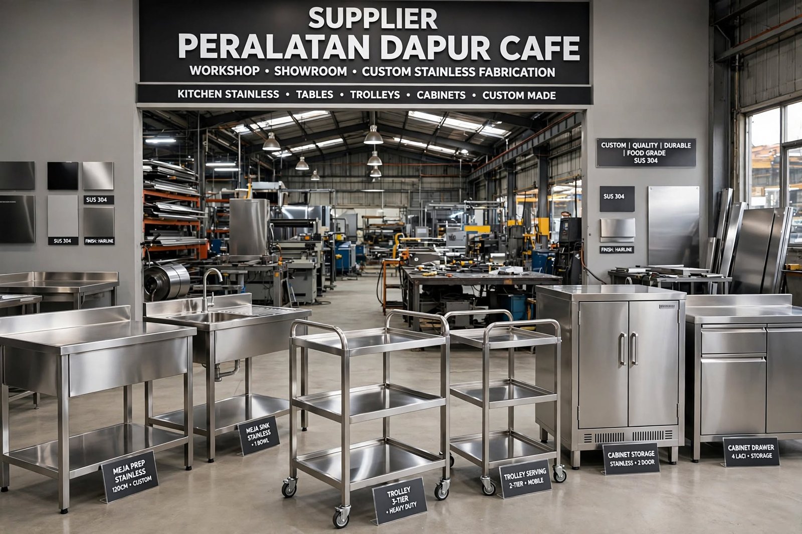 kitchen equipment cafe stainless steel