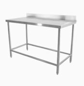 meja stainless custom with splashback