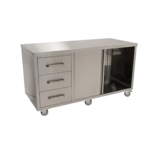 meja cabinet mobile untuk coffee shop