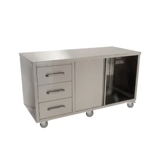 meja cabinet mobile untuk coffee shop