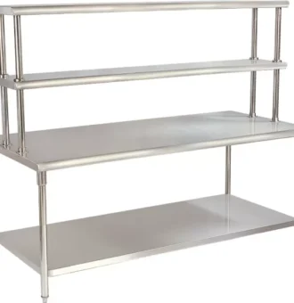 jual meja stainless steel komersil 2 susun SS304