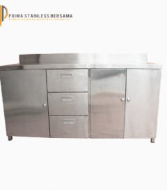 meja cabinet stainless 3 laci untuk dapur cafe