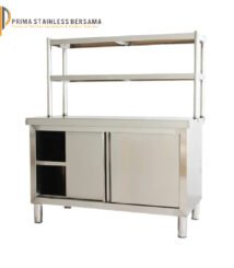 meja preparasi dengan cabinet bahan stainless