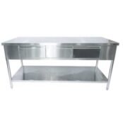 meja stainless custom untuk toko minuman