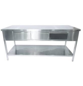 meja stainless custom untuk toko minuman