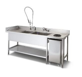 meja pencici piring stainless untuk kitchen resto