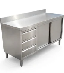 Cabinet Table Stainless Steel Sliding Door