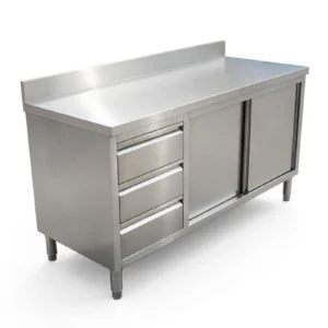 Cabinet Table Stainless Steel Sliding Door
