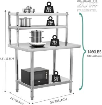 worktable stainless steel untuk dapur hotel