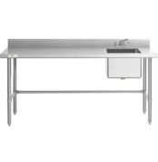 meja stainless dengan sink yang bagus untuk kitchen restoran