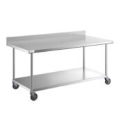 mobile table stainless dengan roda