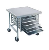 meja stainless custom dengan tray dibawah