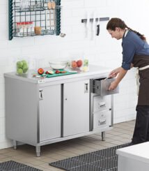 Meja Laboratorium 2 pintu 3 laci Stainless