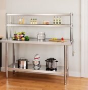 Stainless Steel Kitchen Preparation Table with Double Over