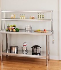 Stainless Steel Kitchen Preparation Table with Double Over