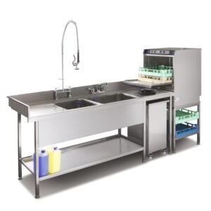 Loading table with sink for dishwasher -