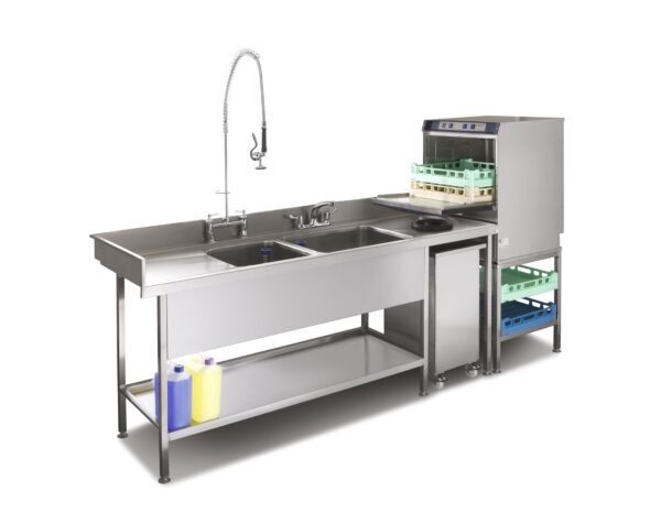 Loading table with sink for dishwasher -