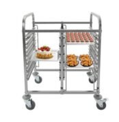 Bun Pan Rack, 10-Tier Commercial Bakery Racks with Brake Wheels