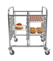 Bun Pan Rack, 10-Tier Commercial Bakery Racks with Brake Wheels