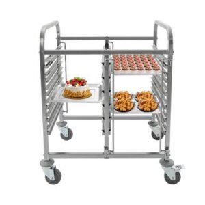 Bun Pan Rack, 10-Tier Commercial Bakery Racks with Brake Wheels