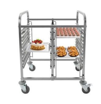 Bun Pan Rack, 10-Tier Commercial Bakery Racks with Brake Wheels