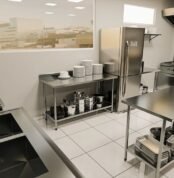 Work Table with Stainless Steel Undershelf with Backsplash