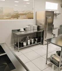 Work Table with Stainless Steel Undershelf with Backsplash