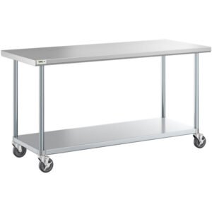 table stainless kitchen dengan roda