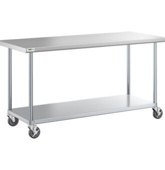 table stainless kitchen dengan roda