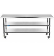 Meja Stainless Ada Roda Table 3 Tingkat