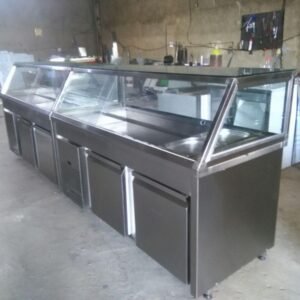 Custom Bain Marie Counter Mesin Penghangatpemajang Makanan Siap Saji