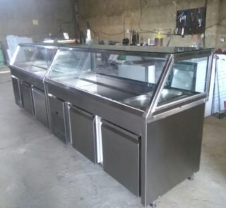 Custom Bain Marie Counter Mesin Penghangatpemajang Makanan Siap Saji
