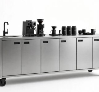 meja cabinet mobile dengan material full stainless steel